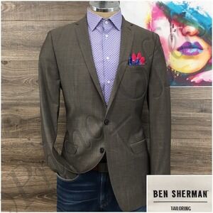 Ben Sherman Mens Blazer Sport Coat Casual Jacket‎ Size 40L Two Button Wool Suits